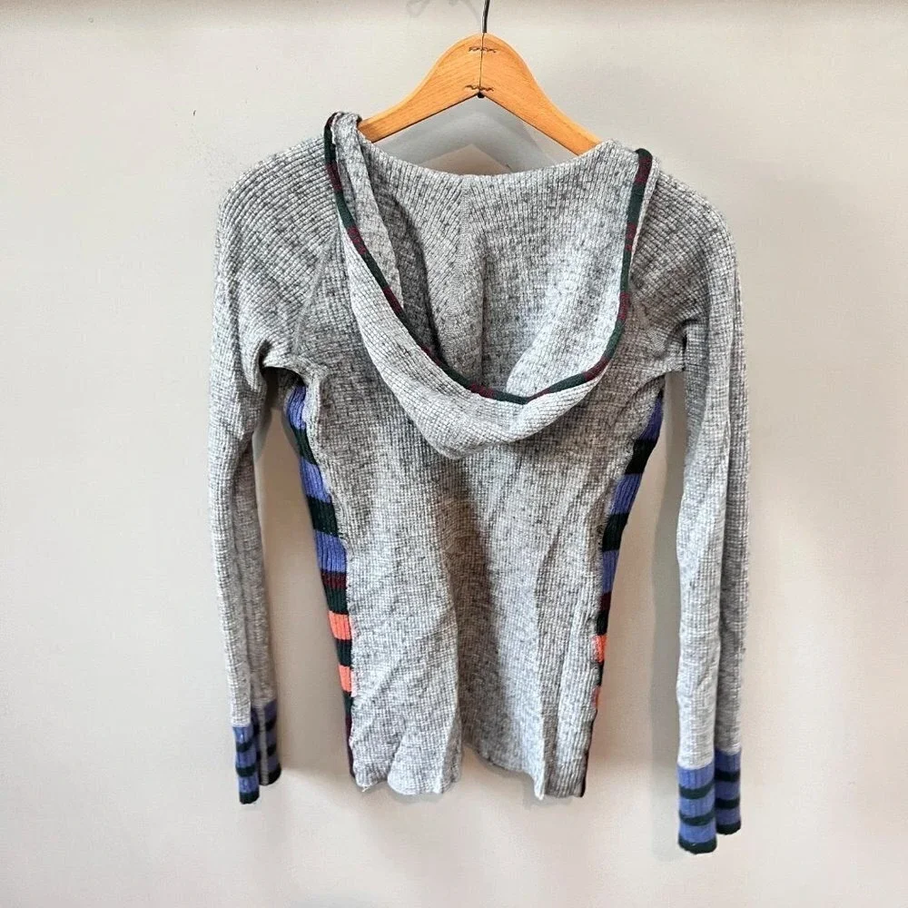 Free‎ People U-Neck Hoodie Wool Sweater Pullover- Size S